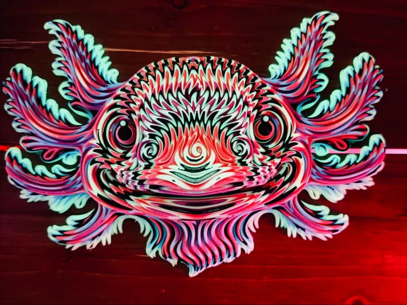 The Neon Axolotl - Colorstacked wall hanger