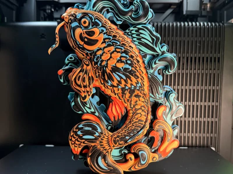 Psychedelic Koi – Color-Stacked Wall Art