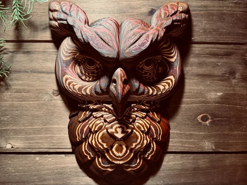The Hollowshade Owl — colorstacked Wall Totem