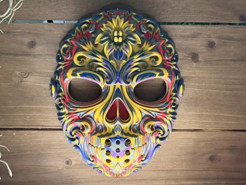sugar skull Jason mask Halloween decor 7hr print