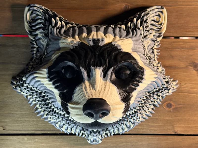 Skullwood Bone Panda - Color stacked Racoon Art